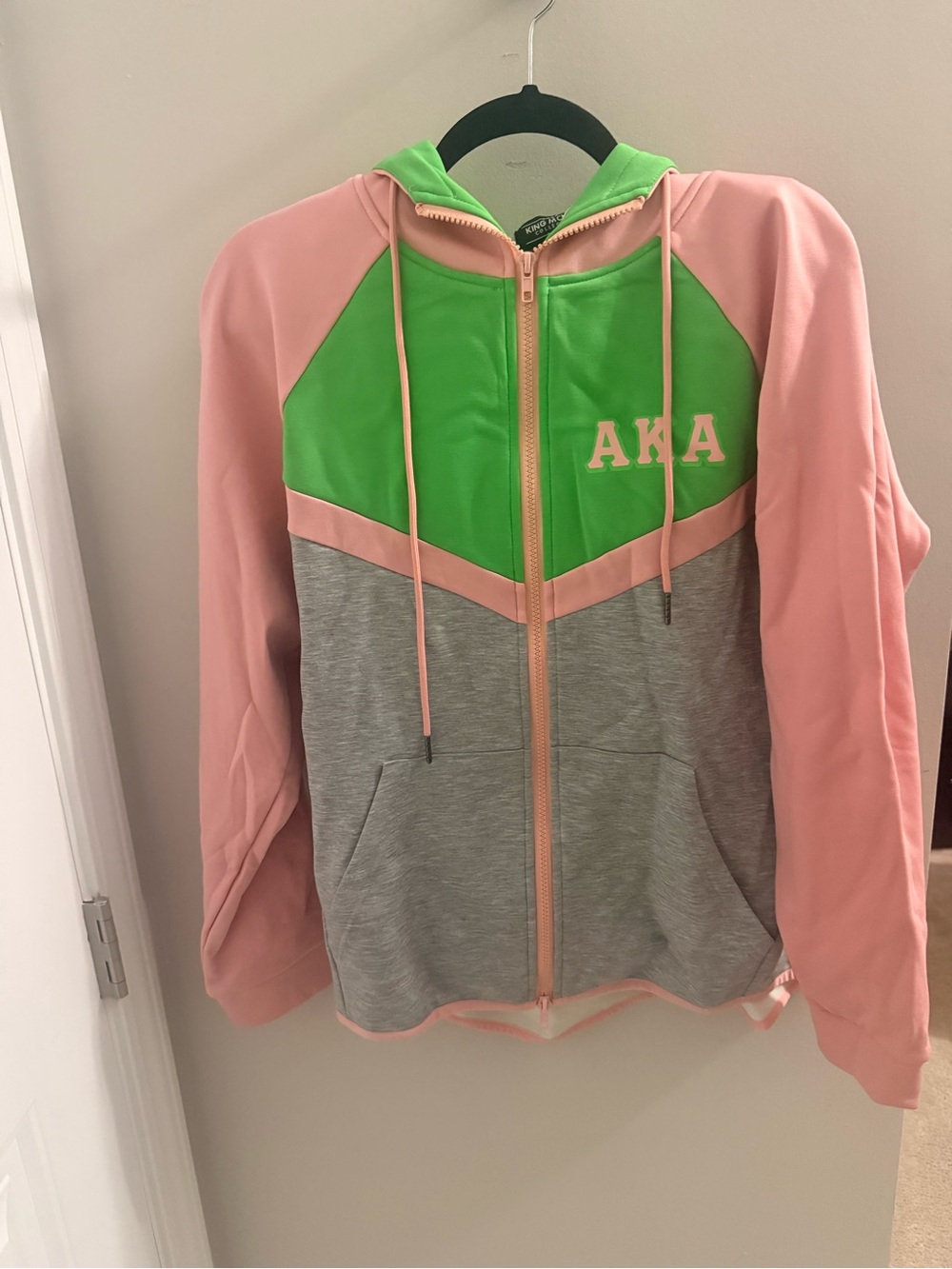 King McNeal AKA Colorblock Hoodie Jacket and Sweatpants - Pink, Green & Gray